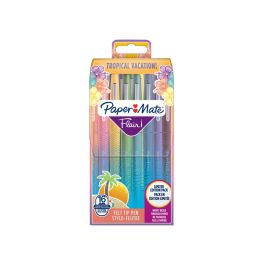 Rotulador Paper Mate Flair Original Punta Fibra Tropical Estuche Rigido De 16 Unidades Colores Surtidos