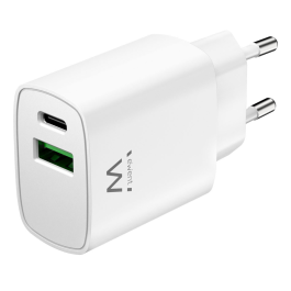 Ewent EW1321_R1 Cargador Universal 20W Carga Rápida USB-C PD PPS QC3.0 USB-A GaN Blanco para iPhone y Android Precio: 9.89000034. SKU: S0234571