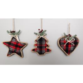DKD Home Decor Decoración Colgante Navidad Tradicional Poliéster Rojo Verde (Colores Surtidos, 12 Uds) 4x21x16cm Precio: 41.00448. SKU: B1AH2QGLRR