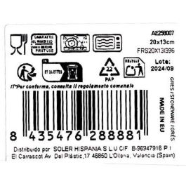 La Mediterranea Bandeja Rectangular 20 x 20.1 cm (24 Unidades)