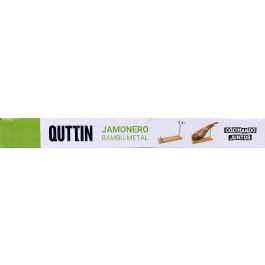 Quttin Jamonero de Bambú y Metal - 16,5 cm Ancho x 49 cm Largo x 2,3 cm Alto (4 Unidades)