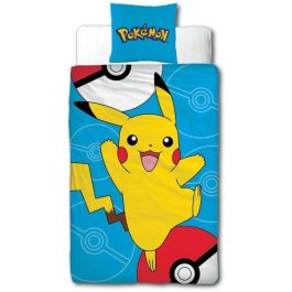 Pokemon AAAUX72070 - Juego de Cama Pikachu III de Microfibra - 1 Funda Nórdica 140x200 cm + 1 Funda de Almohada 63x63 cm