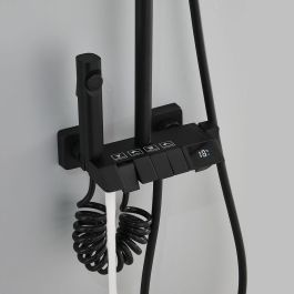 Columna de Ducha Fontastock Negro Acero Inoxidable ABS Plástico