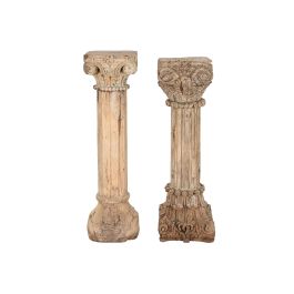 DKD Home Decor Columna Item Home Natural Madera Tallada 25 x 120 x 25 cm