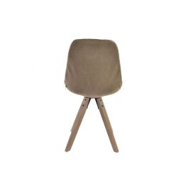 DKD Home Decor Silla Scandi Marrón Natural Pino Poliéster Algodón Desmontable 55x85x47 cm, Altura Asiento 51cm (2 Unidades)
