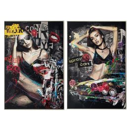 DKD Home Decor Cuadro Moderno Urban Lienzo y PS Negro Multicolor 3.5 x 120 x 80 cm (2 Unidades) Precio: 187.78999987. SKU: B14MA9FZGH