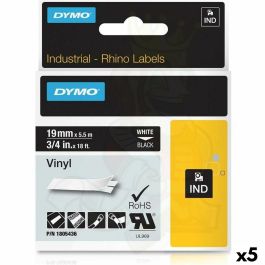 Cinta Laminada para Rotuladoras Rhino Dymo ID1-19 19 x 5,5 mm Negro Poliéster Blanco Autoadhesivas (5 Unidades) Precio: 116.89000026. SKU: S8424187