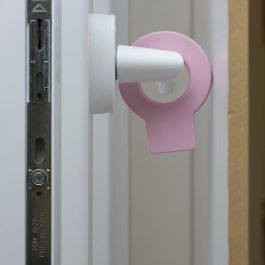 Rei Retenedor de cuña para puerta Lock 660 de plástico TPS rosa protege paredes y puertas