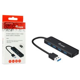EQUIP HUB USB LIFE A 4 PUERTOS USB 3.2 INCLUYE ADAPTADOR USB-C Precio: 12.50000059. SKU: B14PDY22TS