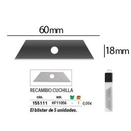 Repuesto Cuter Q-Connect Ancho Para Modelo Kf14624 Cuchilla 18 mm Blister 5 Unidades