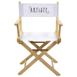 Home Deco Factory Silla Director plegable "Artiste" de madera y tela, altura asiento 43cm, medidas 54x40x87cm, soporta 110kg Home Deco Factory Silla Director plegable "Artiste" de madera y tela, altura asiento 43cm, medidas 54x40x87cm, soporta 110kg