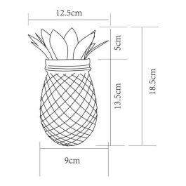 Galix Piña Solar Metal/Vidrio 5 LED Filamento Blanco Cálido H:185mm Ø:125mm
