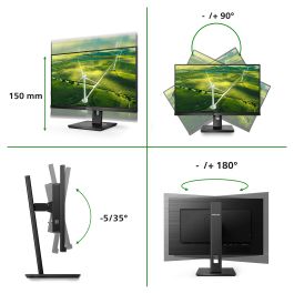 Philips 272B1G/00 Monitor 27" Full HD (1920x1080) IPS 75 Hz, USB-C, Altavoces, USB Hub, LowBlue, Flicker-Free, VESA, Energy Star, TCO Certified