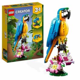 LEGO Creador 3-en-1 31136 Loro exótico, figuras de animales de la jungla, con rana y pez