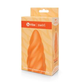 Plug Vibrador Anal B-Vibe Swirl Texture Naranja