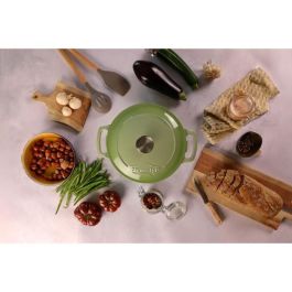 Menastyl 6020075 Cacerola Redonda de Hierro Fundido Esmaltado Verde 7 Litros Menastyl 6020075 Cacerola Redonda de Hierro Fundido Esmaltado Verde 7 Litros