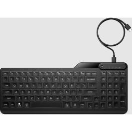 HP 400 Teclado con Cable Retroiluminado Blanco Cálido, Teclas Silenciosas, 12 Programables, Delgado y Desinfectable