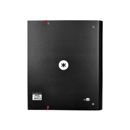 Antartik Carpeta con recambio A4 cuadro 5mm forrada 4 anillas 40mm redondas con solapa color negro