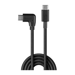 LINDY Cable USB 2.0 Tipo C, 90° Angular, 1m, USB C Macho a USB C Macho, Negro