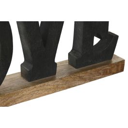 DKD Home Decor Decoración de Loft "Home Love" de Madera de Mango, Set 2 Unidades, Negro Marrón, 40x15x5 cm, Surtido Aleatorio