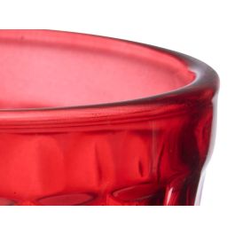 Vivalto Copa Diamante Roja 330 ml - Elegante Vaso de Vidrio 8.8x16.8x8.8 cm para Bebidas (Set de 24)