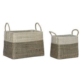 Cesta Boho DKD Home Decor Blanco Negro 25 x 38 x 44 cm Set de 2 Precio: 106.50000009. SKU: B1BN2SPDHM