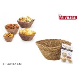Cesta de Seagrass cuadrada 12x12x7 cm - Privilege (24 Unidades)