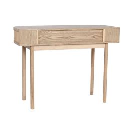 DKD Home Decor Consola Scandi de Abeto y Ratán Natural Dorado 100 x 40 x 76 cm con 2 Cajones