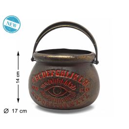 Caldero Mágico Decorativo De Brujita Con Ojo Y Detalles Rojos