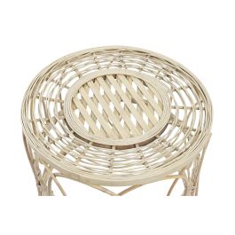 DKD Home Decor Mesita Auxiliar Urban Marron Ratán 50 x 41.5 x 50 cm Set de 2