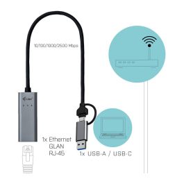 I-TEC Adaptador LAN Ethernet USB-C/USB-A 2.5Gbps Gris