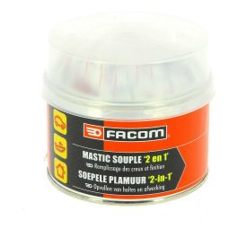 FACOM Masilla de poliéster suave 2 en 1 - Nivelación, relleno de huecos, golpes ligeros - Con endurecedor - 500 g
