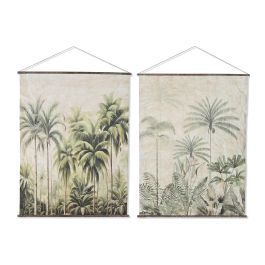 DKD Home Decor Lienzo Colonial Palmeras Verde Beige 180x138 cm (2 Uds.) Precio: 66.78999987. SKU: B18Y6GDBPY