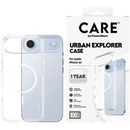PanzerGlass CARE by Flagship Case Transparent Urban Explorer w. White MagSafe iPhone Air Funda Transparente Compatible con MagSafe
