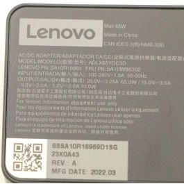 Lenovo 65W power adapter with adjustable output voltages of 20V, 15V, 9V, and 5V, suitable for Lenovo devices. Lenovo 65W power adapter with adjustable output voltages of 20V, 15V, 9V, and 5V, suitable for Lenovo devices.