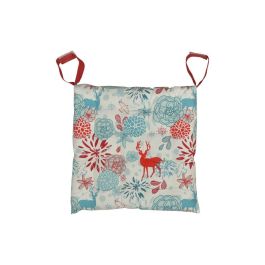 DKD Home Decor Cojín Silla Navidad Reno 4 Unidades Algodón Poliéster 40x40x4 cm Azul Celeste Rojo con Velcro Precio: 11.49999972. SKU: B17B6CSB5T