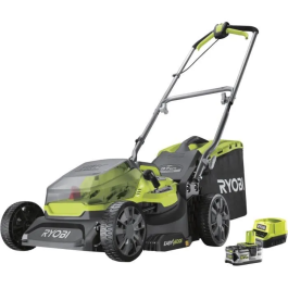 Ryobi Cortacésped RY18LMX37A-150 LithiumPlus 18V sin escobillas 37cm con 1 Batería 5.0 Ah y Cargador Rápido
