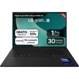 Portátil LG Gram 14ZD90T-G.AX78B Intel Core Ultra 7-255H/ 16GB/ 1TB SSD/ 14"/ Sin Sistema Operativo Precio: 1372.50000041. SKU: B19DYMKZ9F
