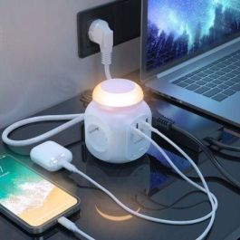 Aisens Regleta de Enchufes Sobremesa con 4 Tomas, 1 USB-C, 3 USB-A, Luz Nocturna, 1.8m, Blanco Aisens Regleta de Enchufes Sobremesa con 4 Tomas, 1 USB-C, 3 USB-A, Luz Nocturna, 1.8m, Blanco