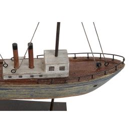 DKD Home Decor Figura Decorativa de Barco Estilo Antique Multicolor fabricada en Madera y Metal con 41 cm de Alto, 37.5 cm de Ancho y 8.5 cm de Largo
