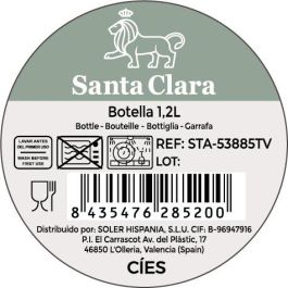 LAV Botella de Agua 1.2 Litros, Tapa Verde, 25 cm de Alto, Colección Fonte (6 Unidades)