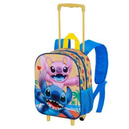 Mochila 3D con Ruedas Pequeña Ocean Disney Lilo y Stitch Azul