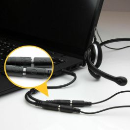 Adaptador Audio Jack Startech MUYHSMFF Negro 0,2 m Adaptador Audio Jack Startech MUYHSMFF Negro 0,2 m