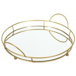 Home Deco Factory Bandeja Con Base Espejo Con Asas Alambre Dorado Colección Lounge Medidas 28x4cm Precio: 12.50000059. SKU: B1AYQYMMB7