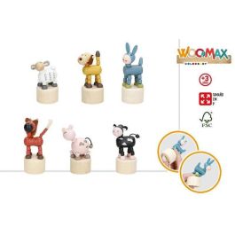 Womax Marioneta de Madera Animales Surtidos, 9 cm - Ideal para Niños +3 Años de Color Baby