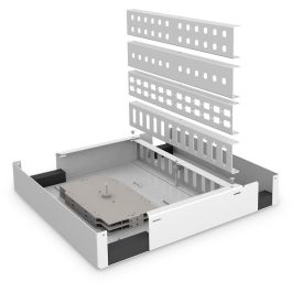 Digitus LWL Unibox Medium para Montaje en Pared, Caja de Fibra Óptica para Interior, Acero, IP20