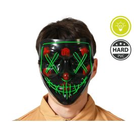 Máscara de Asesino Halloween para Hombre Adulto con Luz Verde Iluminada, Ideal para Disfraces Modernos y Tecnológicos