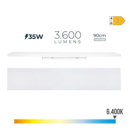 Edm Regleta LED 35W 6400K Luz Fría 3600LM 12x90x4.5cm, No Regulable, IP20, Ángulo 110°, Clase E