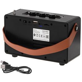 Camry Radio Portátil FM CR 1902 Bluetooth USB SD MP3 Batería Recargable 5W Color Negro