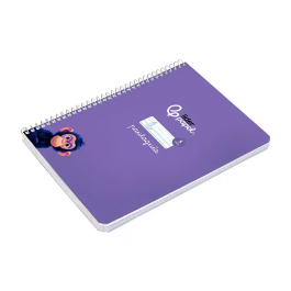 Liderpapel Cuaderno Espiral A5 Pautaguía Tapa Dura 80 Hojas 90gr Cuadro Pautado 5mm Lila